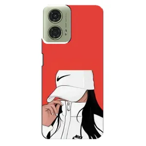 Силиконовый Чехол на Motorola MOTO G24 с картинкой Стильных Девушек (Девушка Nike)