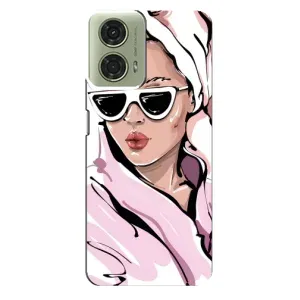 Чехол с картинкой Модные Девчонки Motorola MOTO G24 (Девушка в халате)