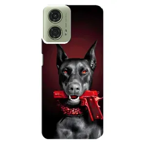 Чехол ДОБЕРМАН для Motorola MOTO G24 (Доберман злой)