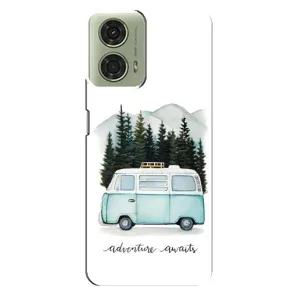 Силиконовый бампер с картинкой машины на Motorola MOTO G24 (Домик на колесах)