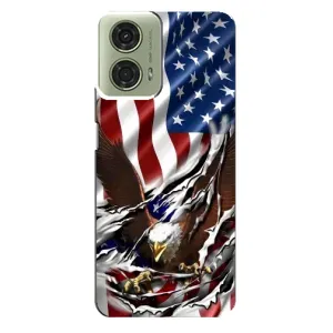 Чехол Флаг USA для Motorola MOTO G24 (Флаг USA)