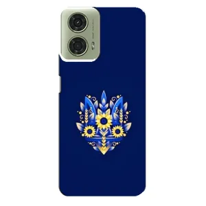 Чохол з картинкою (Патріотичний ГЕРБ) на Motorola MOTO G24 (Герб в квітах)