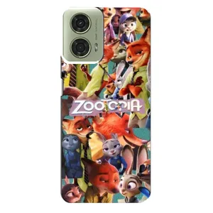 Силиконовый чехол с принтом Зоотрополіс для Motorola MOTO G24 (Коллаж героев)
