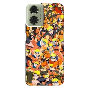 Чехлы с принтом Наруто на Motorola MOTO G24 (Коллаж Наруто)