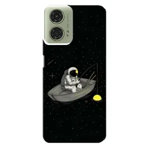 Силиконовый Чехол с принтом "Космонавты" на Motorola MOTO G24 (Космонавт на рыбалке)