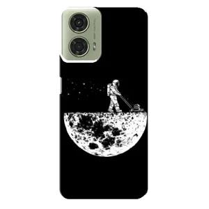 Силиконовый Чехол с принтом "Космонавты" на Motorola MOTO G24 (Космонавт)