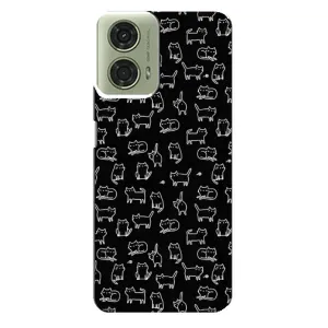 Чехол на тематику: Коты для Motorola MOTO G24 (Котики на черном)