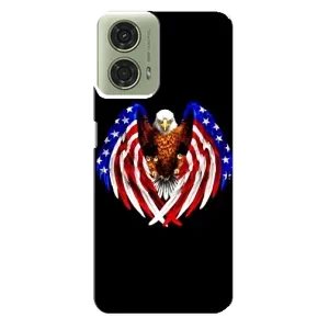 Чехол Флаг USA для Motorola MOTO G24 (Крылья США)
