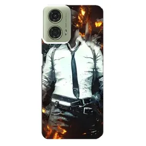 Силиконовый чехол с картинкой "Герой Pubg" на Motorola MOTO G24 (Man Пубг)