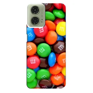 Чехол с изображением вкусной еды для Motorola MOTO G24 (Разноцветные M&M'S)