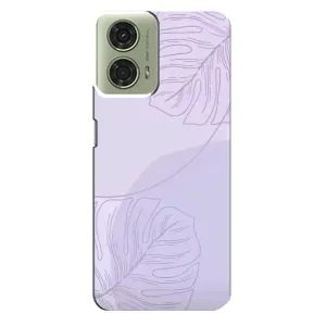 Чехол цветочный дизайн для Motorola MOTO G24 (Монстера фиолетовая)