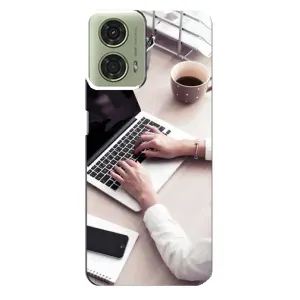 Силиконовый бампер (Работники) на Motorola MOTO G24 (Офисный работник)