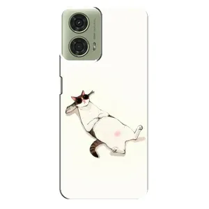 Чехол на тематику: Коты для Motorola MOTO G24 (Отдых)