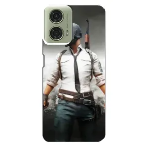 Силиконовый чехол с картинкой "Герой Pubg" на Motorola MOTO G24 (Пабг)