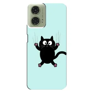 Силиконовый чехол с котиком для Motorola MOTO G24 (Падающий кот)