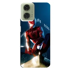 Чехол Супергерой Человека Паука на Motorola MOTO G24 (Паук на доме)