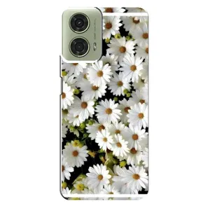 Чехол с ромашками на Motorola MOTO G24 (Рамка в ромашках)
