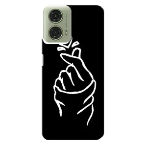 Чехлы (Знак сердечка) на Motorola MOTO G24 (Сердце на черном)