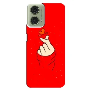 Чехлы (Знак сердечка) на Motorola MOTO G24 (Сердце на красном)