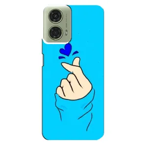 Чехлы (Знак сердечка) на Motorola MOTO G24 (Сердце на синем)