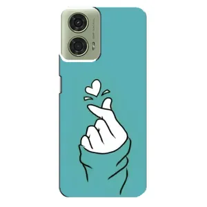 Чехлы (Знак сердечка) на Motorola MOTO G24 (Сердечко на бирюзовом)