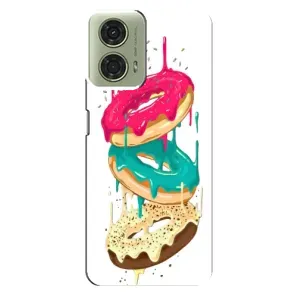 Чехол с изображением вкусной еды для Motorola MOTO G24 (Сочные пончики)