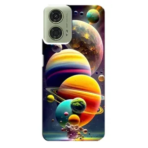 Чехол (ТПУ) с планетами на Motorola MOTO G24 (Солнечна система)