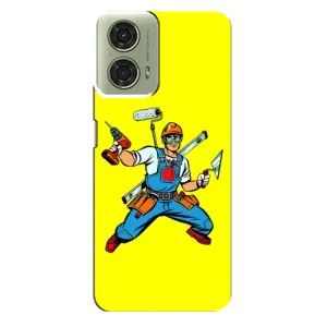 Силиконовый бампер (Работники) на Motorola MOTO G24 (Строитель)