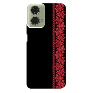 Силиконовый Чехол на Motorola MOTO G24 с картинкой Вышиванки (Вышиванка на черном)