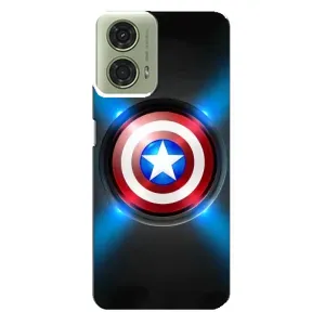 Чехол с Щитом Капитана Америки на Motorola MOTO G24 (Яркий Щит Капитана)
