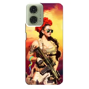 ЗСУ Чехлы (TPU) для Motorola MOTO G24 (Женщина солдат)