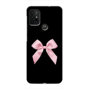 Чехол банты для Motorola MOTO G30 (Бант на черном)