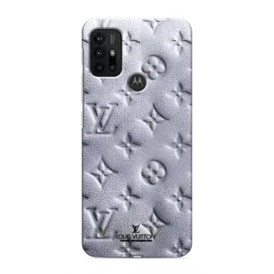 Текстурный Чехол Louis Vuitton для Моторола Мото джи30 (Белый ЛВ)
