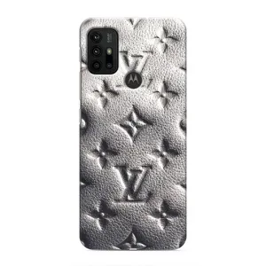 Текстурный Чехол Louis Vuitton для Моторола Мото джи30 (Бежевый ЛВ)