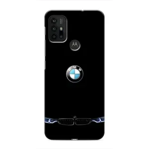 Силиконовый бампер с картинкой машины на Motorola MOTO G30 (Черный BMW)