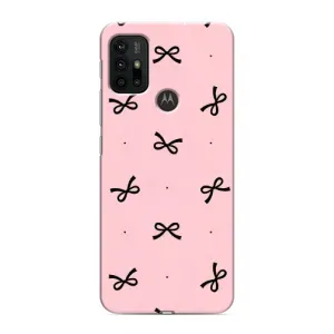Чехол банты для Motorola MOTO G30 (Черные бантики)