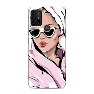 Чехол с картинкой Модные Девчонки Motorola MOTO G30 (Девушка в халате)