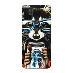 Силиконовый Чехол с Енотами на Motorola MOTO G30 (Енот в очках)