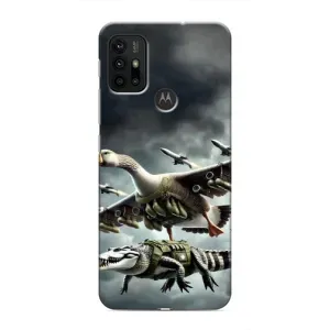 Чехол с мемами тралалело тралала для Motorola MOTO G30 (Гусини и крокодило)