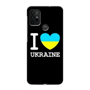 Чохол з Українською символікою на Моторола Мото джі 30 (I Love Ukraine)