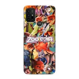 Силиконовый чехол с принтом Зоотрополіс для Motorola MOTO G30 (Коллаж героев)