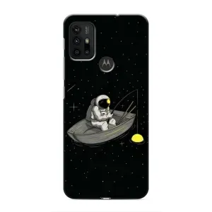 Силиконовый Чехол с принтом "Космонавты" на Motorola MOTO G30 (Космонавт на рыбалке)