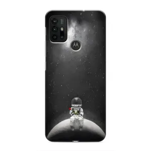 Силиконовый Чехол с принтом "Космонавты" на Motorola MOTO G30 (Космонавт романтик)