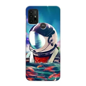 Силиконовый Чехол с принтом "Космонавты" на Motorola MOTO G30 (Космонавт в воде)