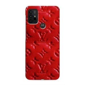 Текстурный Чехол Louis Vuitton для Моторола Мото джи30 (Красный ЛВ)