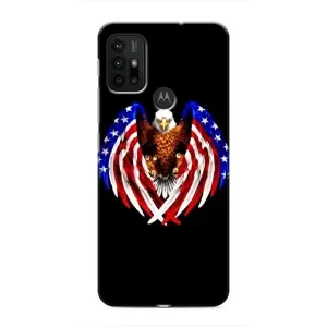 Чехол Флаг USA для Motorola MOTO G30 (Крылья США)