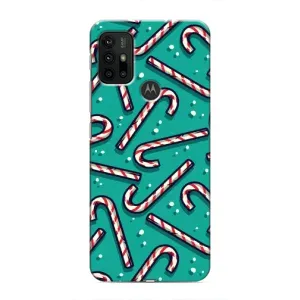 Силиконовый бампер на рождество для Motorola MOTO G30 (Леденцы)