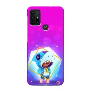 Чехол Бравл Старс для Motorola MOTO G30 (Леон в костюме Акулы)
