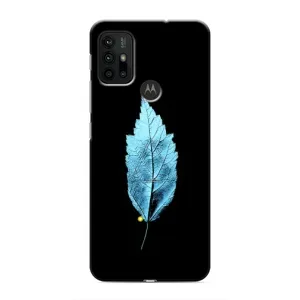 Чехол с картинками на черном фоне для Motorola MOTO G30 (Листочек)