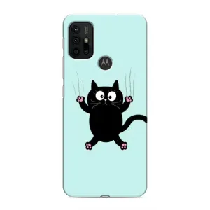 Силиконовый чехол с котиком для Motorola MOTO G30 (Падающий кот)